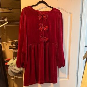 Pink Lily Red Dress with Elegant Design
